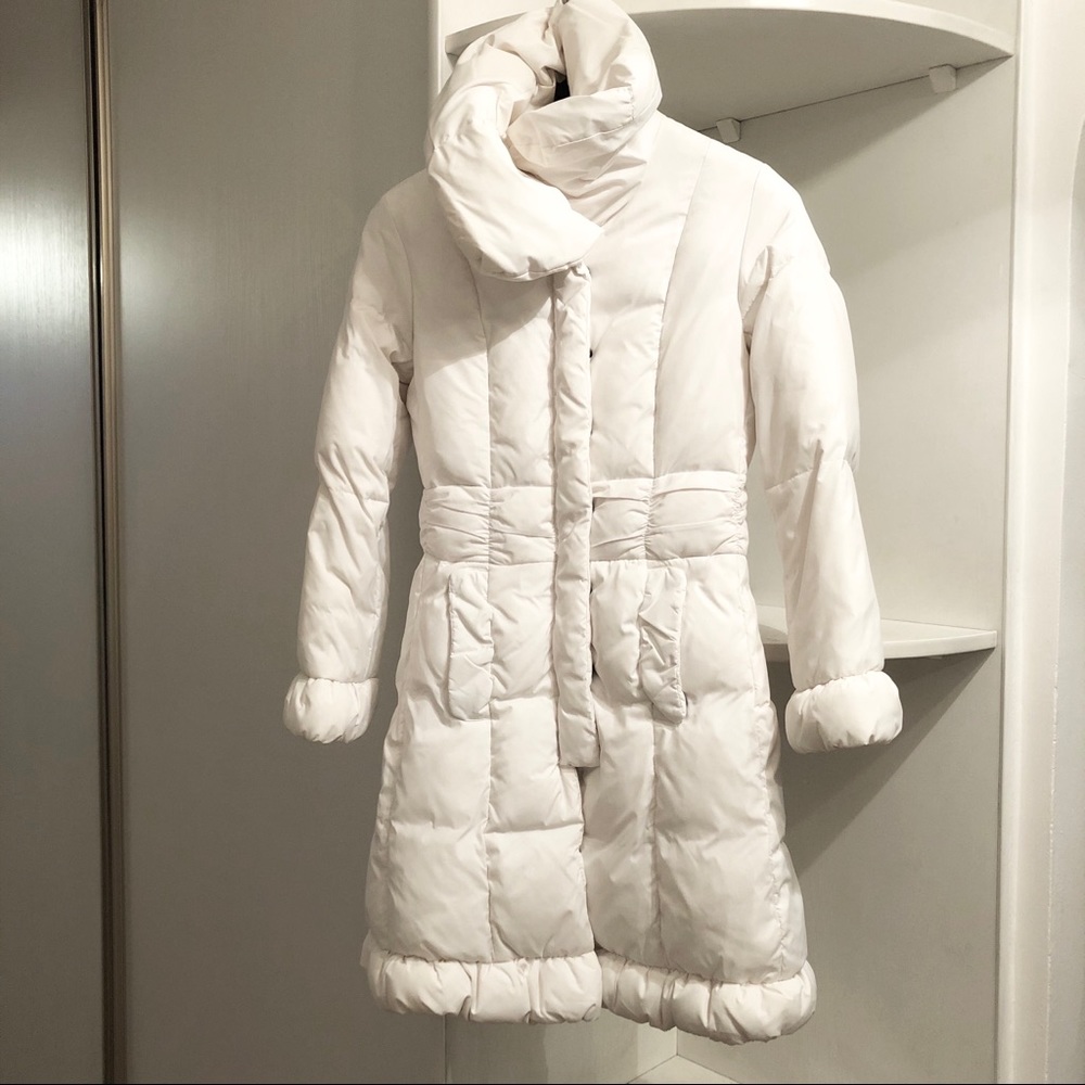 🎁❤️ White down puffer winter coat jacket Xs